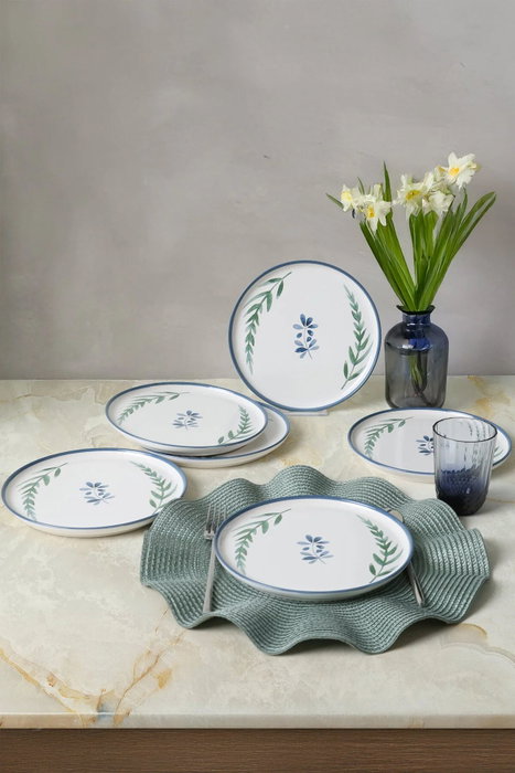 Hermia Juego de Servir Pasteles de 6 Piezas - Blanco, Azul y Verde Hermia Juego de Servir Pasteles de 6 Piezas - Blanco, Azul y Verde